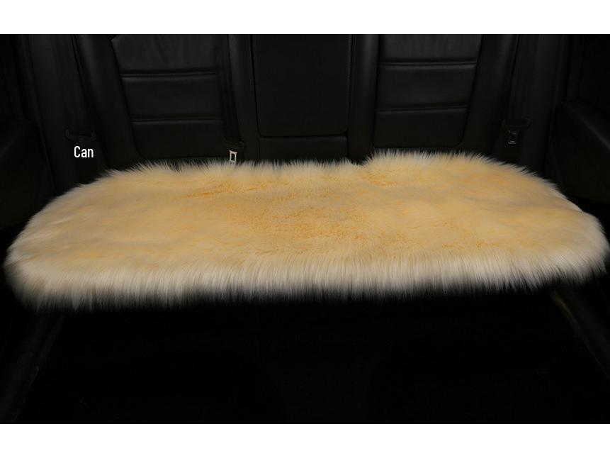 Winter Plush Imitation Wool Car Seat Cushion Set: Non-Slip, Thickened, No Backrest, 3-Piece.