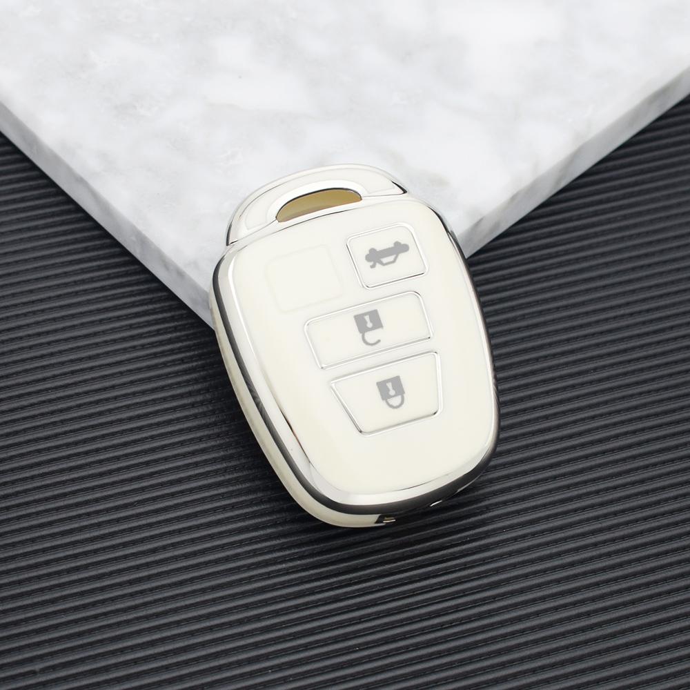 

3 Кнопки Мягкий ТПУ Чехол для Ключа Автомобиля для Toyota Corolla Fielder Vitz Rav4 MK4 Rav 4 Пульт Оболочка Брелок Держатель Защитник белый/серебряный