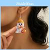 Themed Cartoon Halloween Ghost Milk Tea Pumpkin Pattern Women Earrings Acrylic