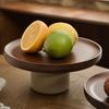 Round Wood Cake Stand Vintage Tabletop Fruit Candy Tray High Feet Fruit Plate  Party Display