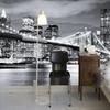 Modern 3d Photo Wallpaper City Night View Murals Bridge Wall Paper Living Room Sofa Background Wall Mural