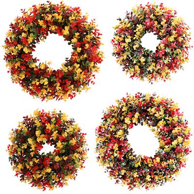 Künstliche Weihnachtskränze Gefälschte Blumen Eukalyptus Ring Tür Dekoration Home Anhänger Halloween Wand Hängen Requisiten Dekoration