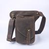 Genuine Leather Retro Waist Bag, Men's Crazy Horse Leather Phone Bag, Leg Bag, Crossbody Bag, Top Layer Cowhide Shoulder Bag