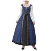 Women's Retro Halloween Costumes Round Neck Dress With Waist Tied