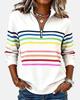 3D-Druck gestreifter Reißverschluss Pullover Hoodie für Damen