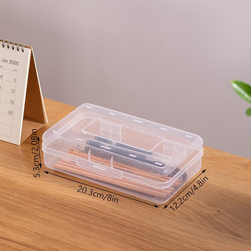 Transparent Pencil Case Minimalist Style Pencil Box Student Sketching Supplies Plastic Pen Case School Stationery