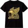 Motorcycle T Shirt Winged Helmet Biker Vintage Racing Graphic Tee