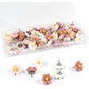 50 Cute Flower Push P for Corkboard & Bulletin Board - Decorative Floret Thumb Tacks for Office, Photo & Poster Wall