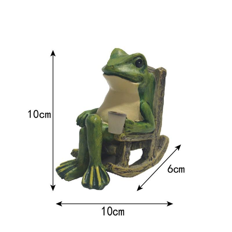 New Solar-Powered Frog Rocking Chair Resin Lamp - Creative Outdoor Courtyard/Balcony Ornament Gift
