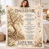 To My Daughter Blanket from Mom and Dad, Inspirational Gift for Daughter, Tree of Life Fleece Throw, Birthday Graduation Christmas Gift