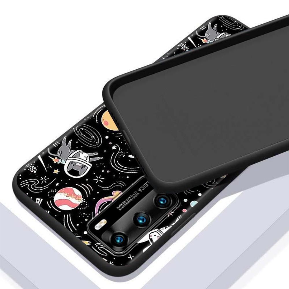 Cartoon Funny Space Astronaut tok Huawei P30 P Smart Z P40 Lite E P20 Y6 Y7 Y9 Honor 8X Play 9A 50 20 Pro fekete puha borításhoz