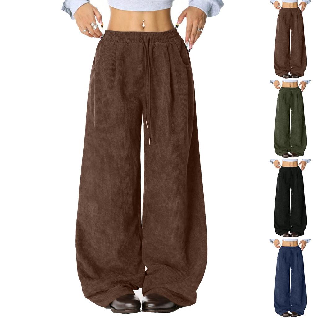 Women's Casual Loose Comfortable Fashionable Solid Color Wide Leg Pants