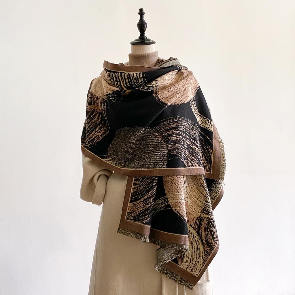 Warm Fashion   Design Winter Cashmere Scarf - Women'S Shawl Wraps  Female Poncho Neckerchief Echarpe Bandana