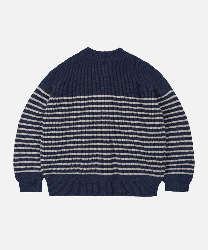 Frizmworks Wool Stripe Round Cardigan _ Navy