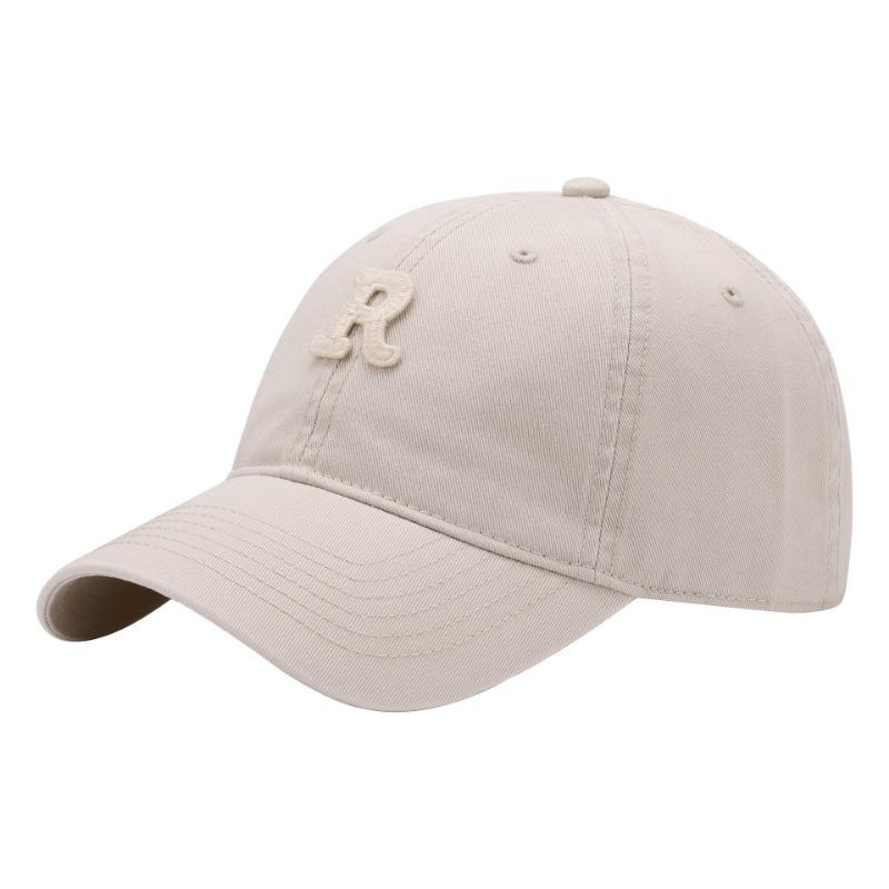 Versatile face small R letter baseball cap curved brim sunshade autumn and winter new trendy widened sunscreen cap