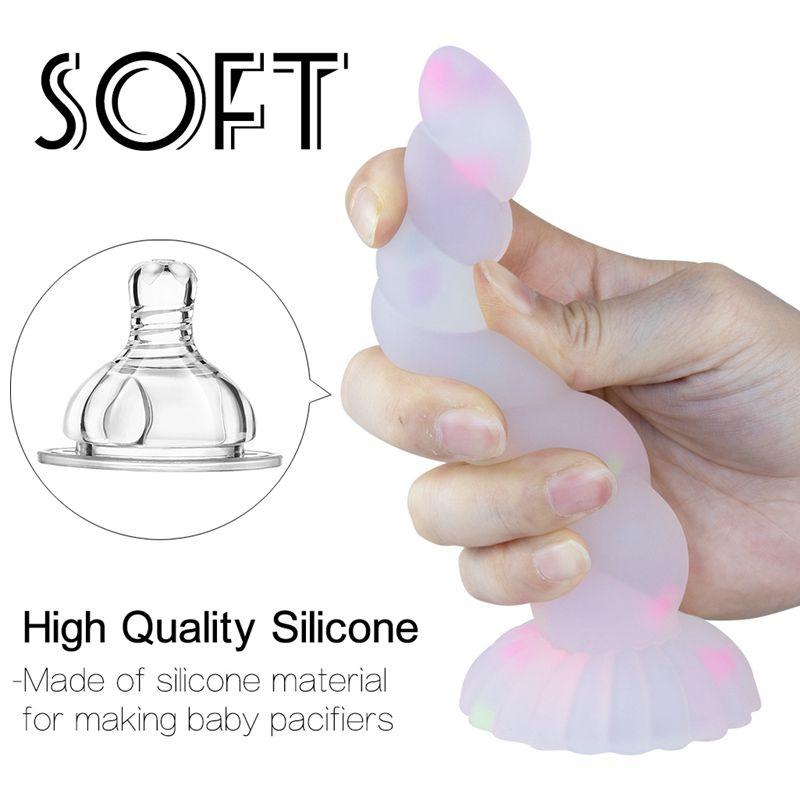 Small Twist Color Granules Jelly Fluorescent Glow-in-the-dark Penis Spiral Anal Plug Sm Sex Toys