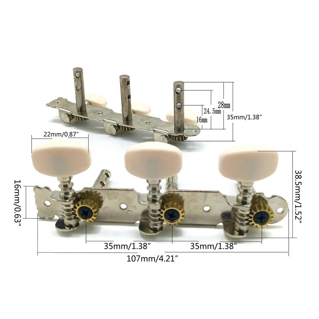 Classical Guitar Tuning Pegs Chrome Plated Machine Heads Tuning Keys Tuners Single Hole for Classical Guitar 1L 1R
