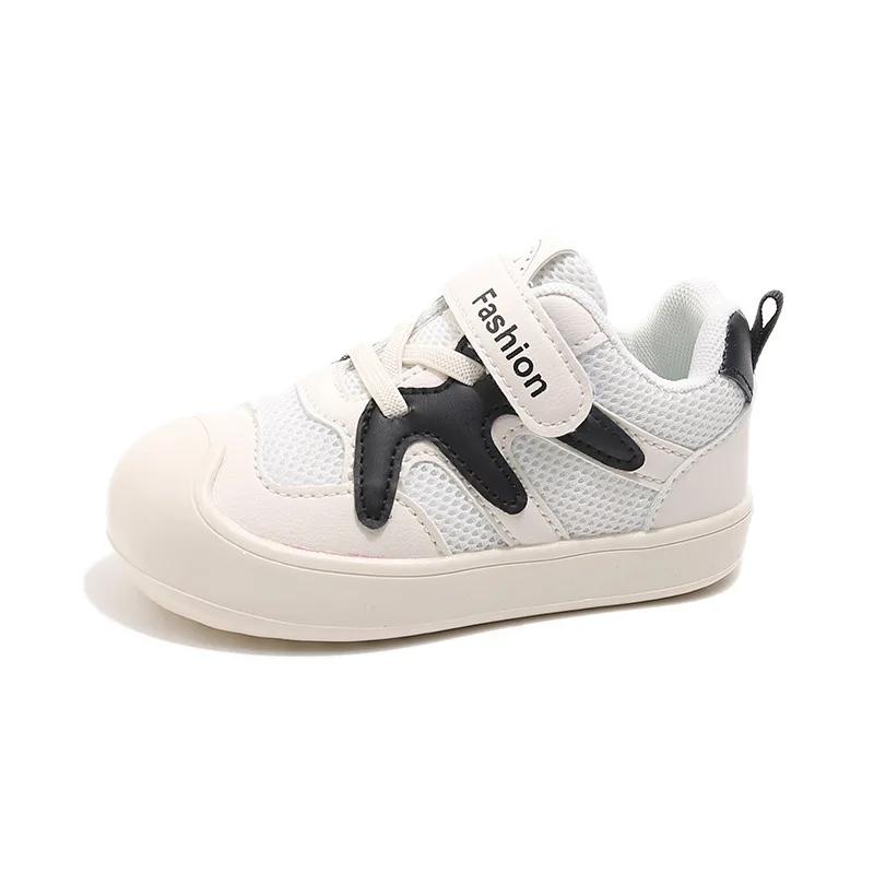 

Модная детская обувь на доске Весна 2025 Новый стиль Детская обувь для мальчиков и девочек Повседневная обувь для малышей с носком-ракушкой Черный Хаки 22-31 31 чёрный