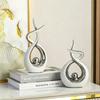 Resin Flame Statue,Abstract Art Sculpture Modern Home Decors,Minimal Art Abstract Art Figurine for Shelf Coffee Table Centerpieces