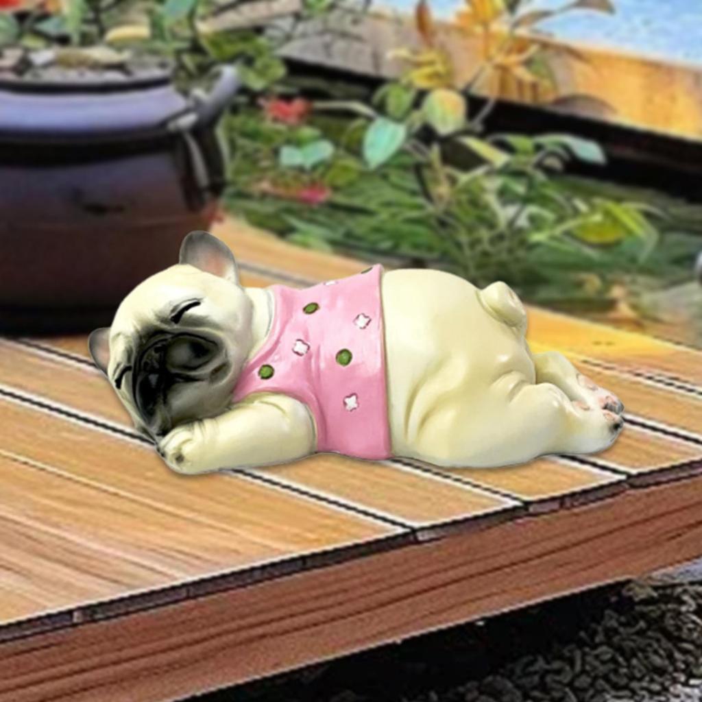 Dog Statue Animal Figurine Simulation Dog Model Resin Sculpture for Patio Lawn