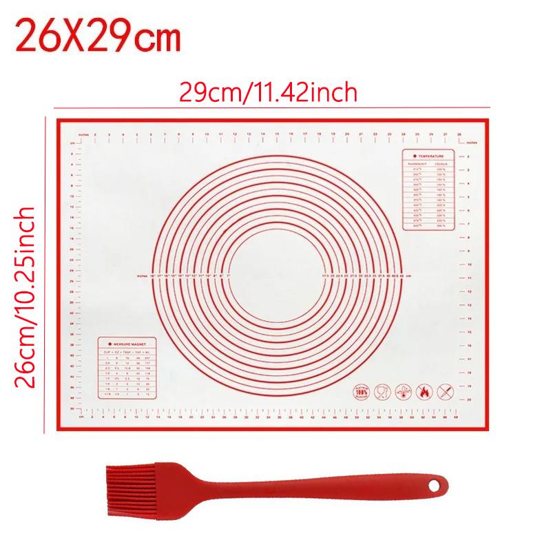 Silicone Pastry Baking Mat with Measurements Heat Resistant BPA Free Non-Stick Non-Slip Pastry Mat for Rolling Dough