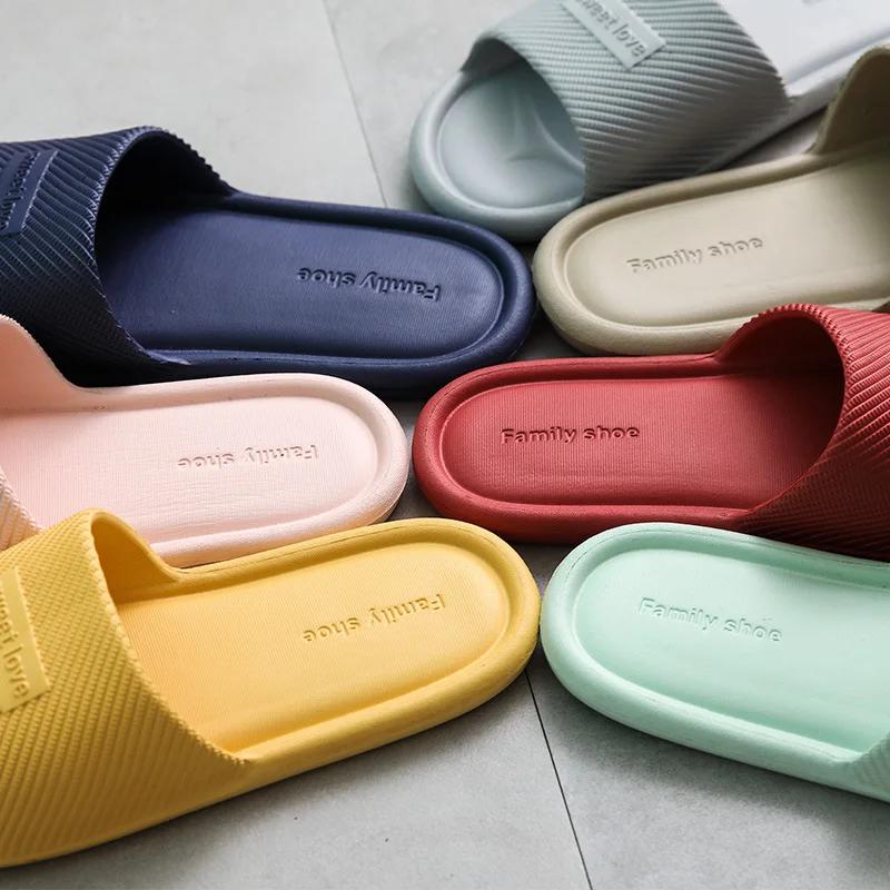 Fashion Summer Bathroom Slippers Men Women Non-slip fashion Slides Indoor House EVA Slippers Woman Couples at Home Happy Flops