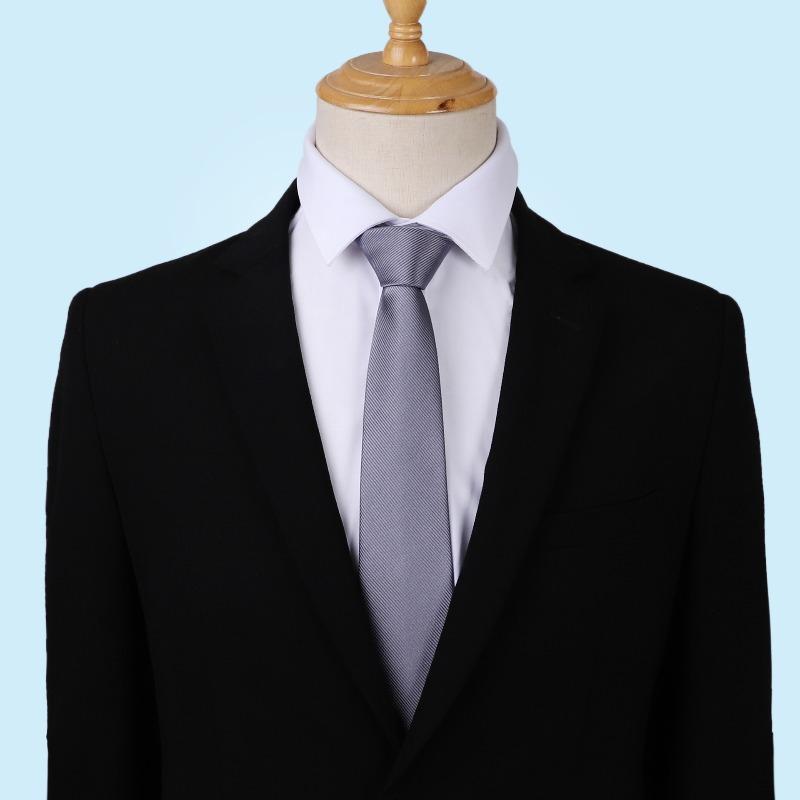 Men's Tie Solid Color Business Dress Polyester Will Tie Gifts To Set Personality Lgo