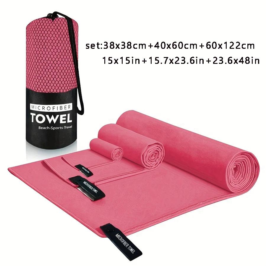 3PC Fast Dry Sport Towel Multifunctional Travel Swimming Yoga Ultra Soft Lightweight Super Absorbent Microfiber Material for Gym