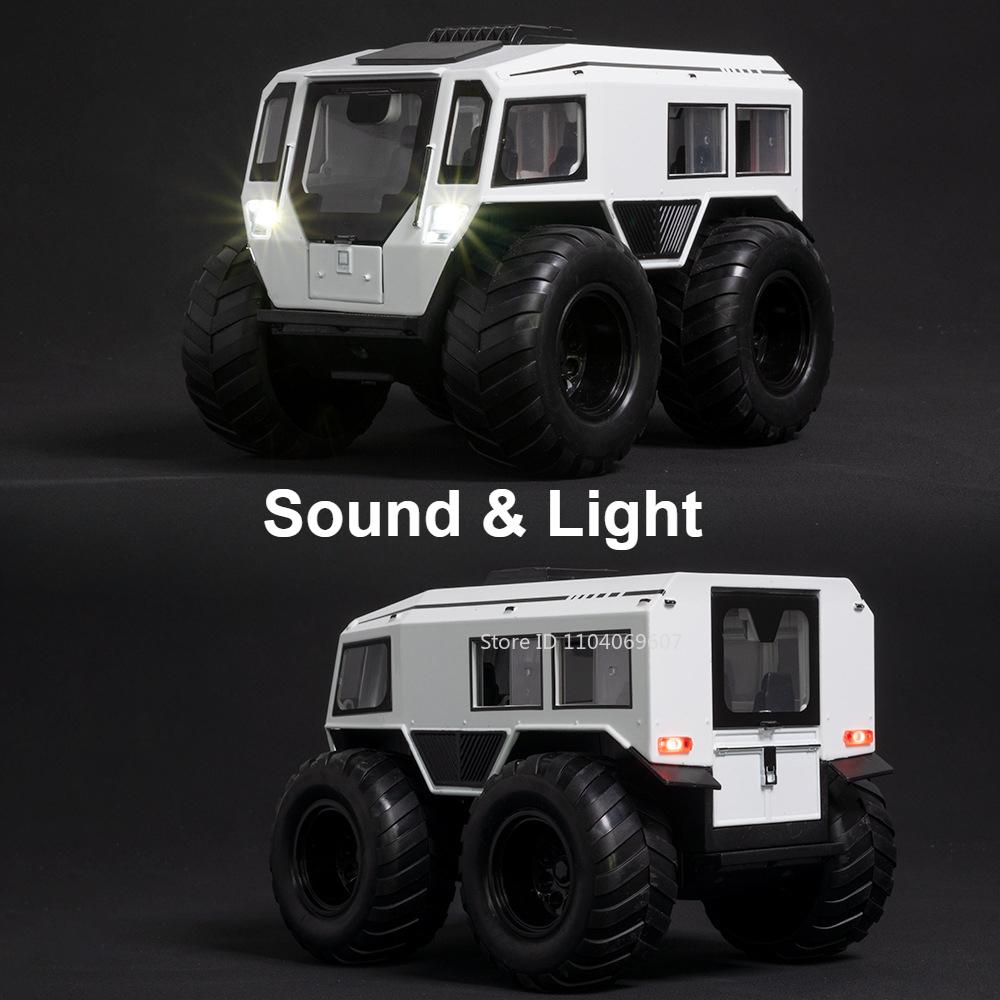 1/24 Scale Sherp All-terrain Car Model Toy Metal Diecast Sound Light Pull Back Shock Absorption Off Road Vehicle Gifts for Kids
