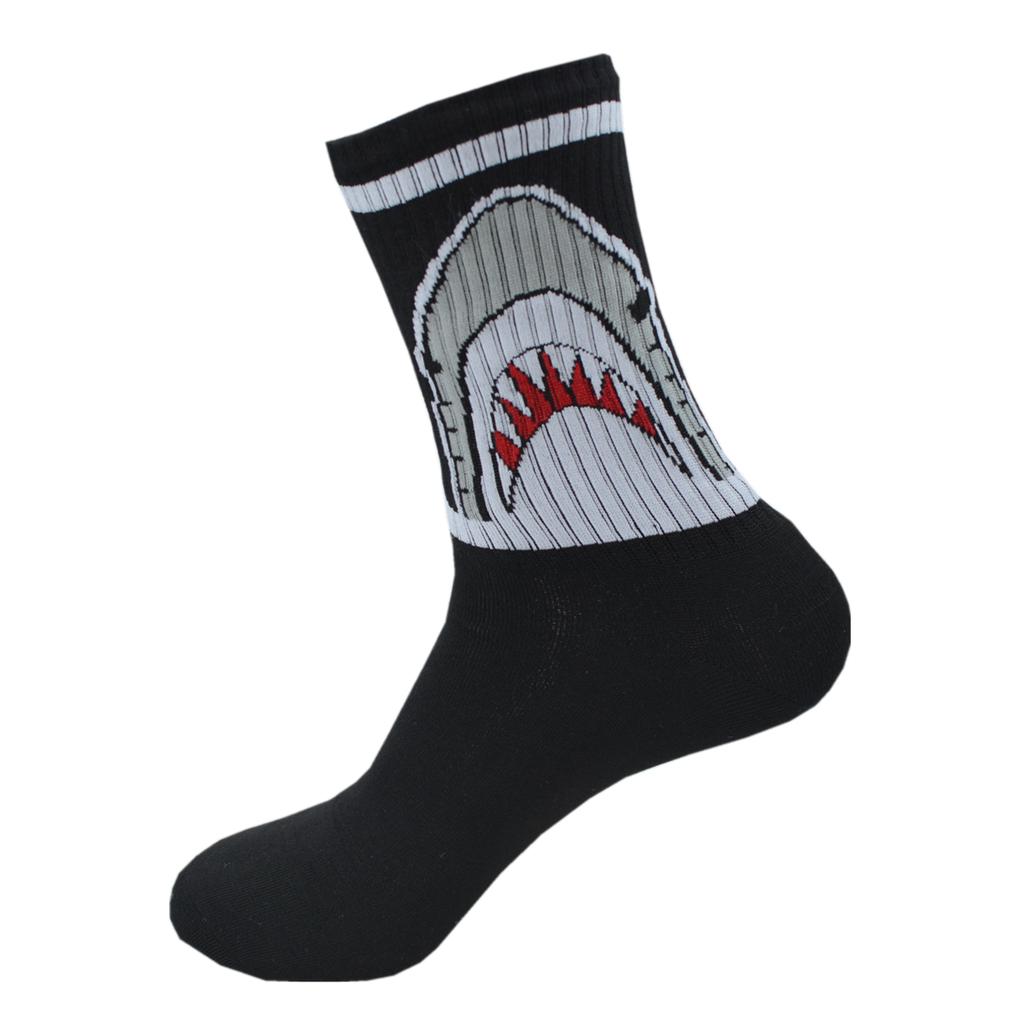 1 Pair Men Fashion Hip Hop Hit Color On Fire Crew Socks Red Flame Blaze Power Torch  Warmth Street Skateboard Cotton Socks