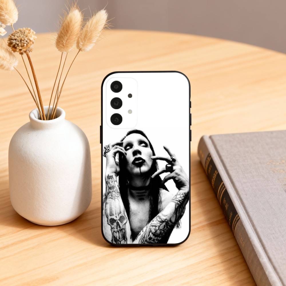 Singer M-Marilyn Manson   Phone Case For Samsung S25,24,23,22,30,21,10,9,Ultra,Plus,Lite,FE,4,5 G Soft Black Case