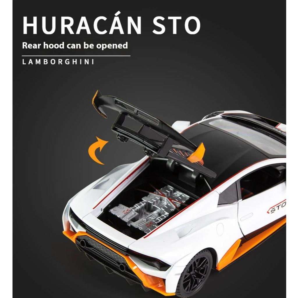 1/24 Scale Lamborghini Huracan STO V10 Supercar Model Alloy Die Cast Vehicle Model Home Interior Collection Decorative Ornaments Gift