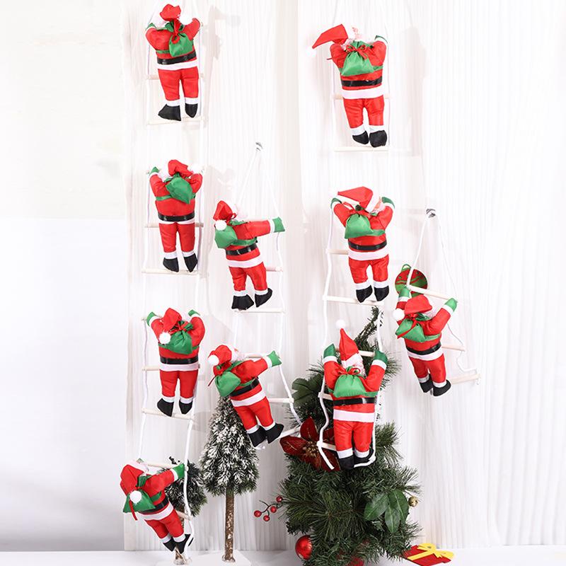 Climbing Ladder Santa Claus Climbing Rope Multi-person Ladder Christmas Toy Gift Decorative Ornament Scene Decoration Polyester