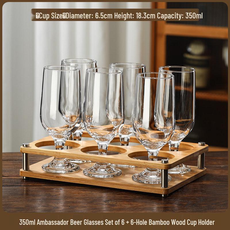 2025 Large Capacity Craft Beer Mug Set - Commercial Grade, Customizable, Thickened Glass for Home and Bar Use