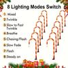 8pcs/set Solar Powered Garden Cane Lights, 8-function Waterproof Decorative Lights, Christmas Candy Garden Lights