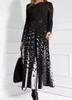 Women Color Block Floral Print Long Sleeve Maxi Dress Casual Loose A Line Long Dress S-XXXL