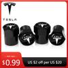 Car Sticker 2025 Hot 4Pcs Car Tire Valve Caps Emblem Metal Cap Case Accessories for Model 3 2022 X S Cc3 Cybertruck 2021 Y