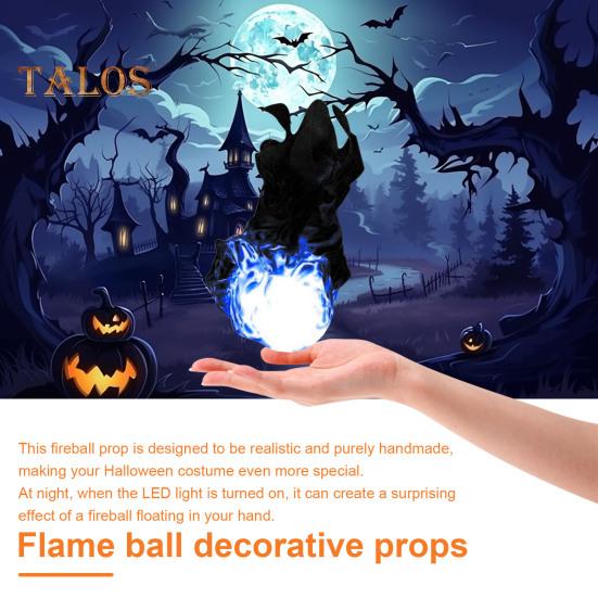Halloween Floating Fireball Artificial Fake Flame Floating LED Ball Prop Illuminated Fireball Decor Halloween Decoration