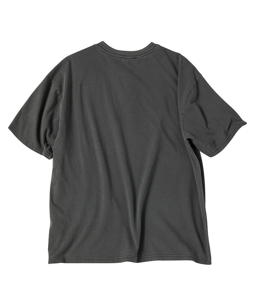 TRAVEL Glory Remains Pigment Henley Neck Short Sleeve Tee Black Charcoal