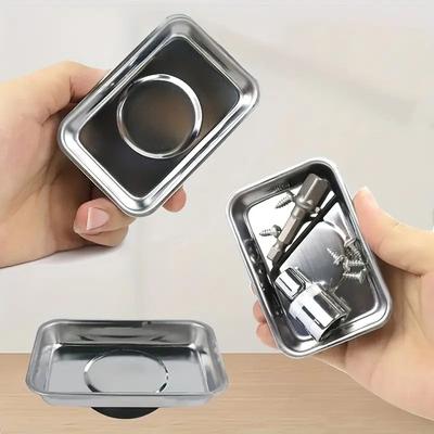 1 Peça Bandeja Magnética Quadrada para Peças Magnéticas Tigela para Parafusos Bandeja para Porcas Parafusos Peças Automotivas Ferramentas de Armazenamento com Sucção