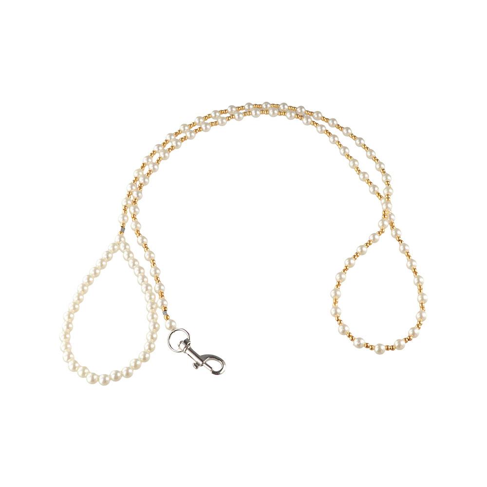 Imitation Pearls Beaded Dog Leash 120cm Pet Training Lead Leashes Pearls Dog Harness Leash Pet