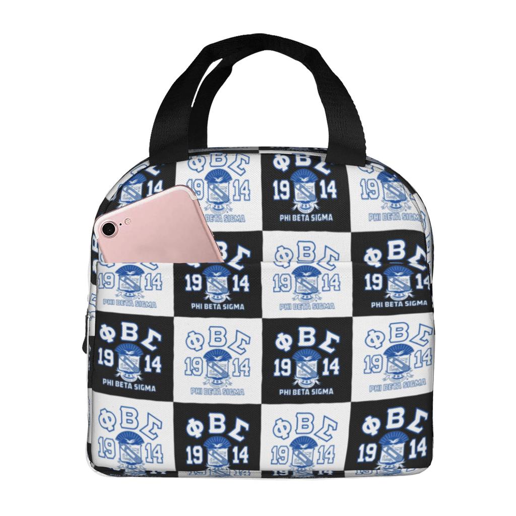 Beta Sigma Phi Fraternity Cute Pencil Case Girls Boys Large Capacity Checkered Plaid 1914 Pencil Bag School Accessories