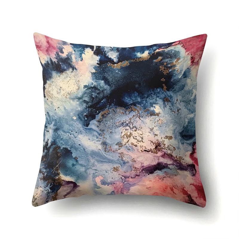 Nordic Modern Abstract Ins Style Polyester Pillow Case Car Decoration Home Printed Waist Cushion Pillow Case