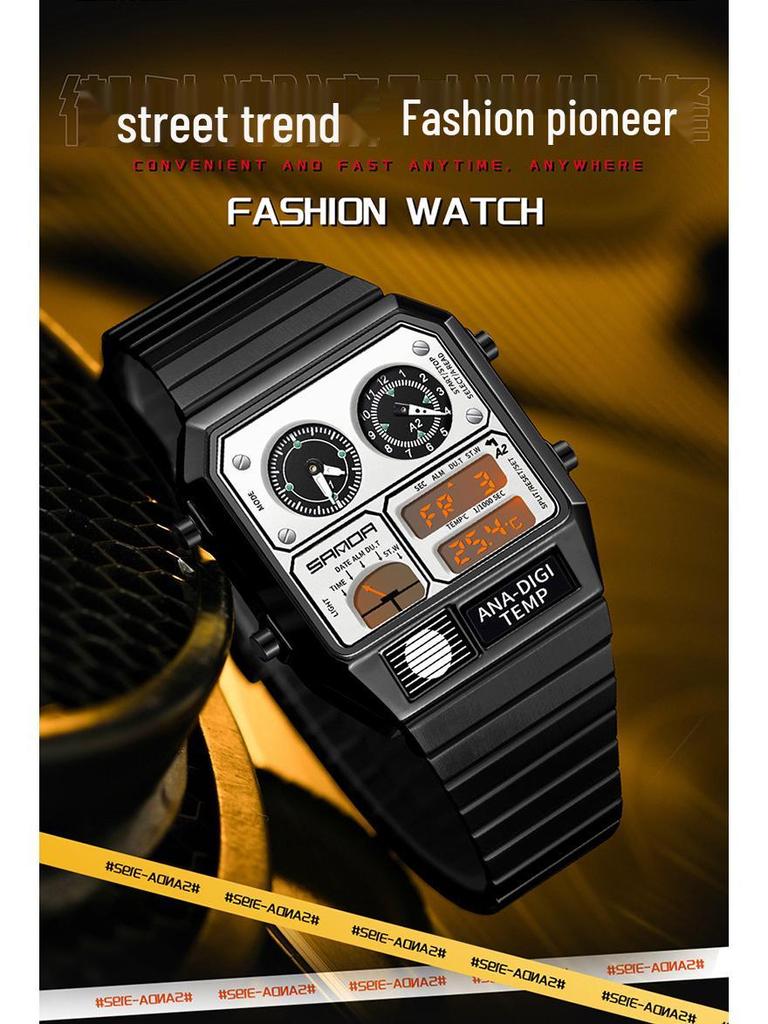 Sanda Waterproof Multifunctional Sports Watch with Temperature Alarm & Fashionable Design