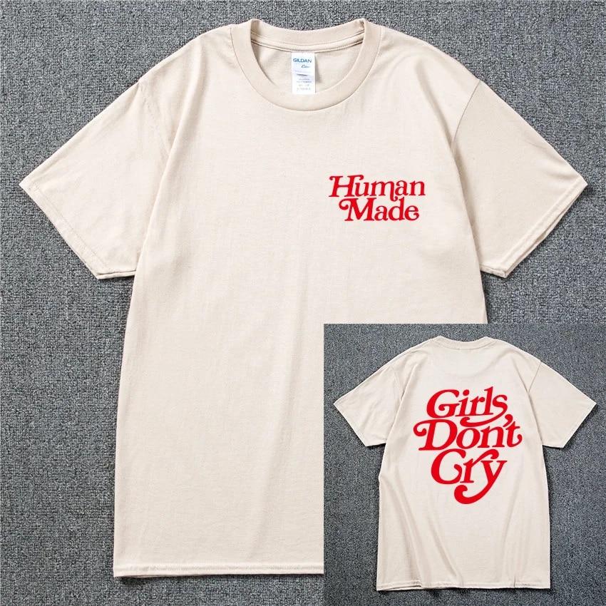 Girls Don’t Cry Human Unisex T-shirt  Unisex Cotton Best Quality Black White Letter Printing Casual Hip Hop Tshirts Harajuku Tops T
