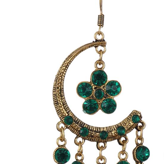 1 paar Haken Ohrringe Halbmond Form Quasten Schmuck Exquisite Lange