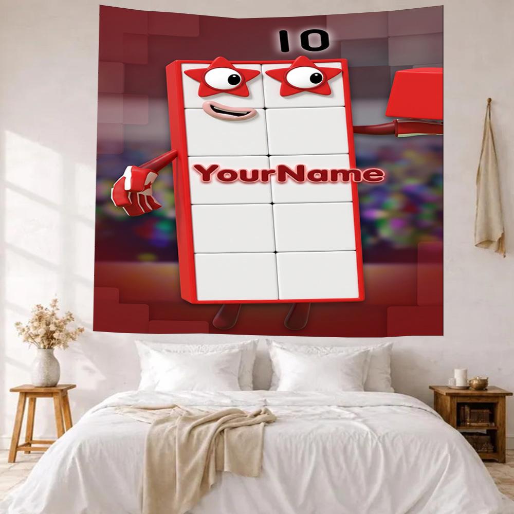 Numberblocks Custom Your Name Wall Decor Tapestry Art For Pet Memorial Birthdaywedding Party Backdrop Family Gift