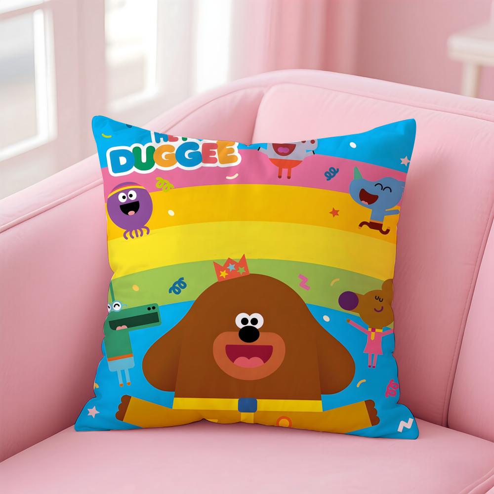H-Hey Duggee cartoon Cushion Cover Home & Car Multi-Scene Pillow Cover - Reversible, Soft & Durable for Daily Use