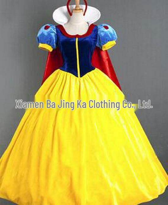 European & American Halloween Snow White Adult Stage Costume with Cape & Petticoat