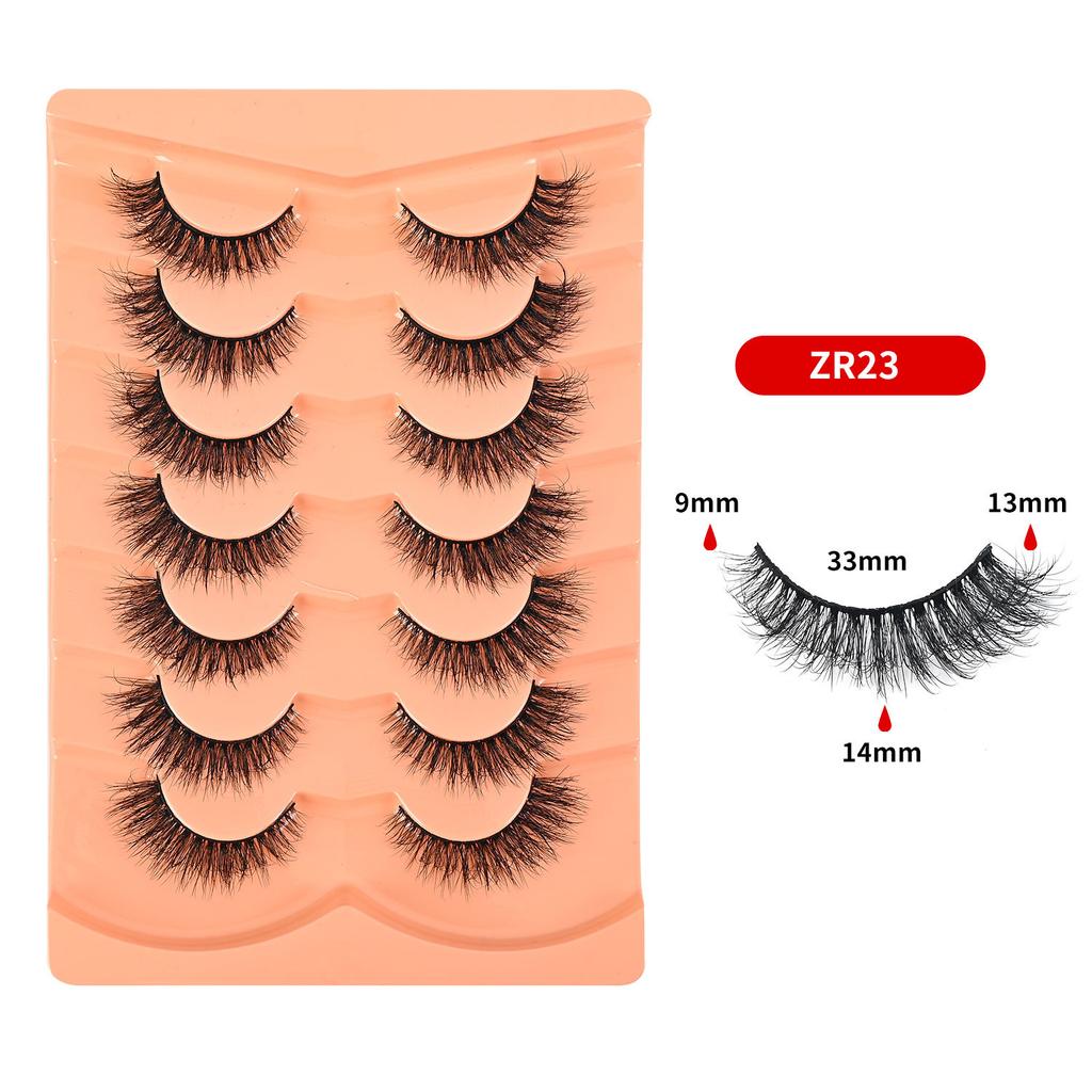 7 Pairs of Thick Fried Hair Models, Natural Curled Eyelashes, European and American Exaggerated False Eyelashes 2026